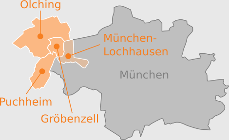 Mein Einsatzgebiet liegt im Nordwesten von München, und umfasst die Gemeinde Gröbenzell, die Städte Olching und Puchheim und den Stadtteil München-Lochhausen.